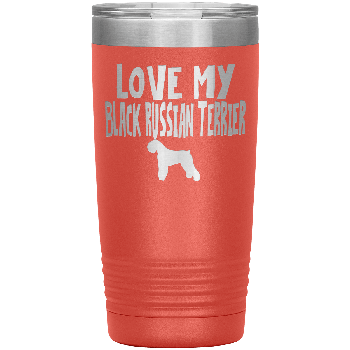 Love My Black Russian Terrier 20 Oz Vacuum Tumbler Tumblers Coral