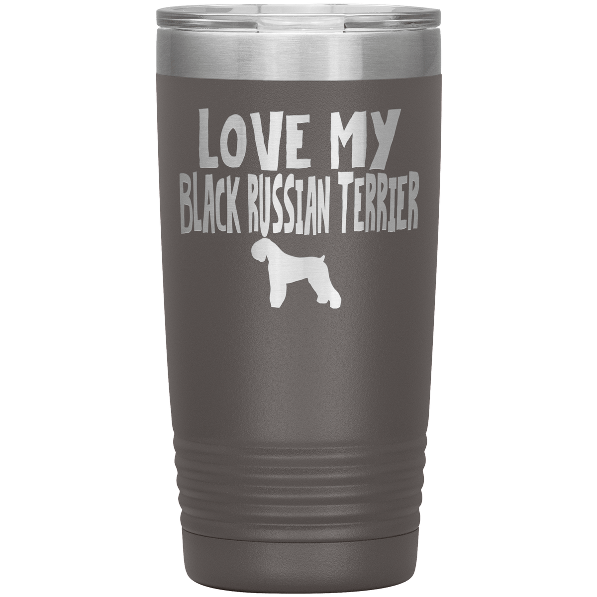 Love My Black Russian Terrier 20 Oz Vacuum Tumbler Tumblers Pewter