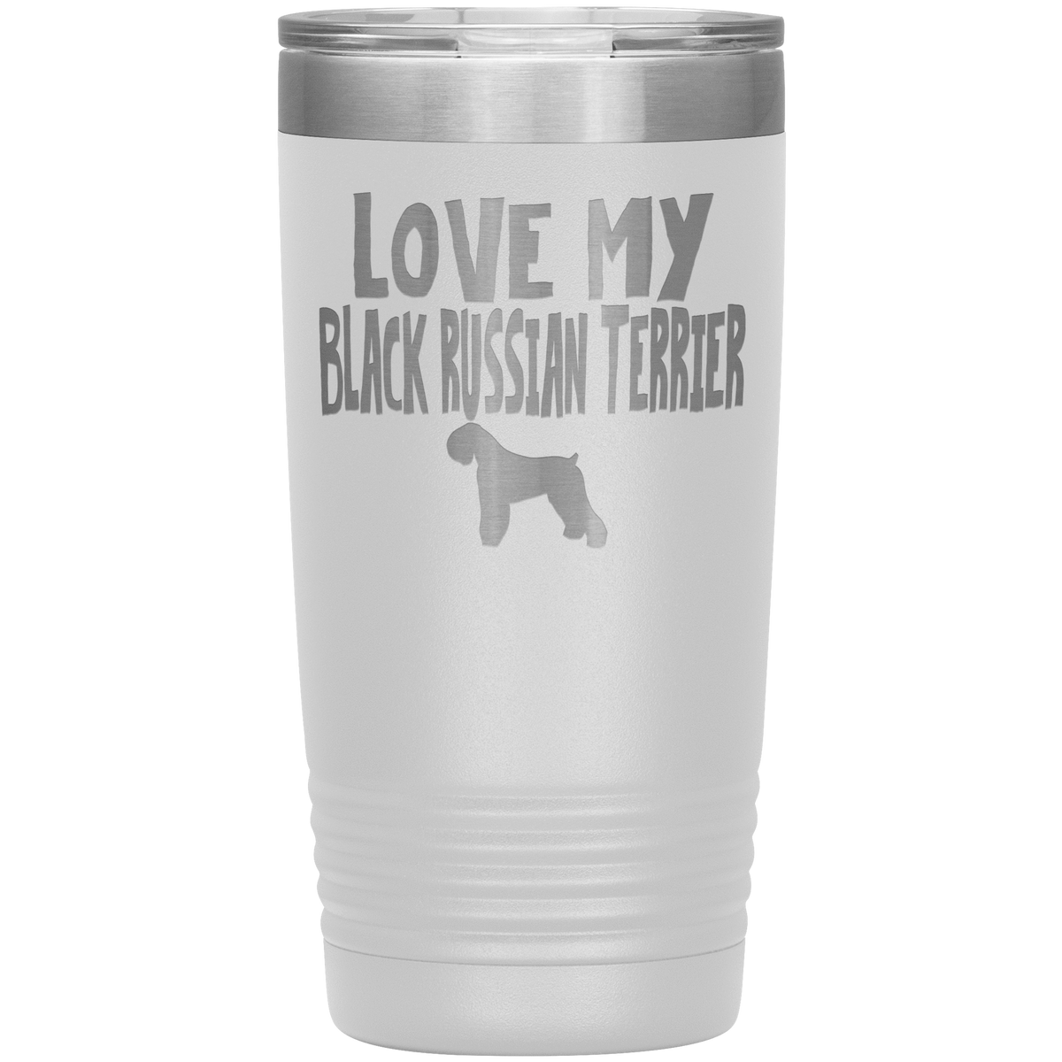 Love My Black Russian Terrier 20 Oz Vacuum Tumbler Tumblers White