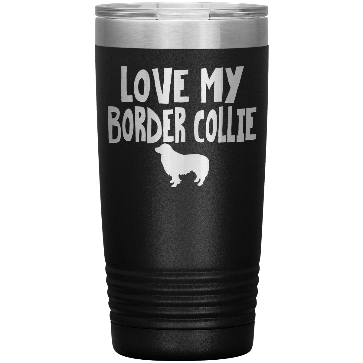Love My Border Collie 20 Oz Vacuum Tumbler Tumblers Black