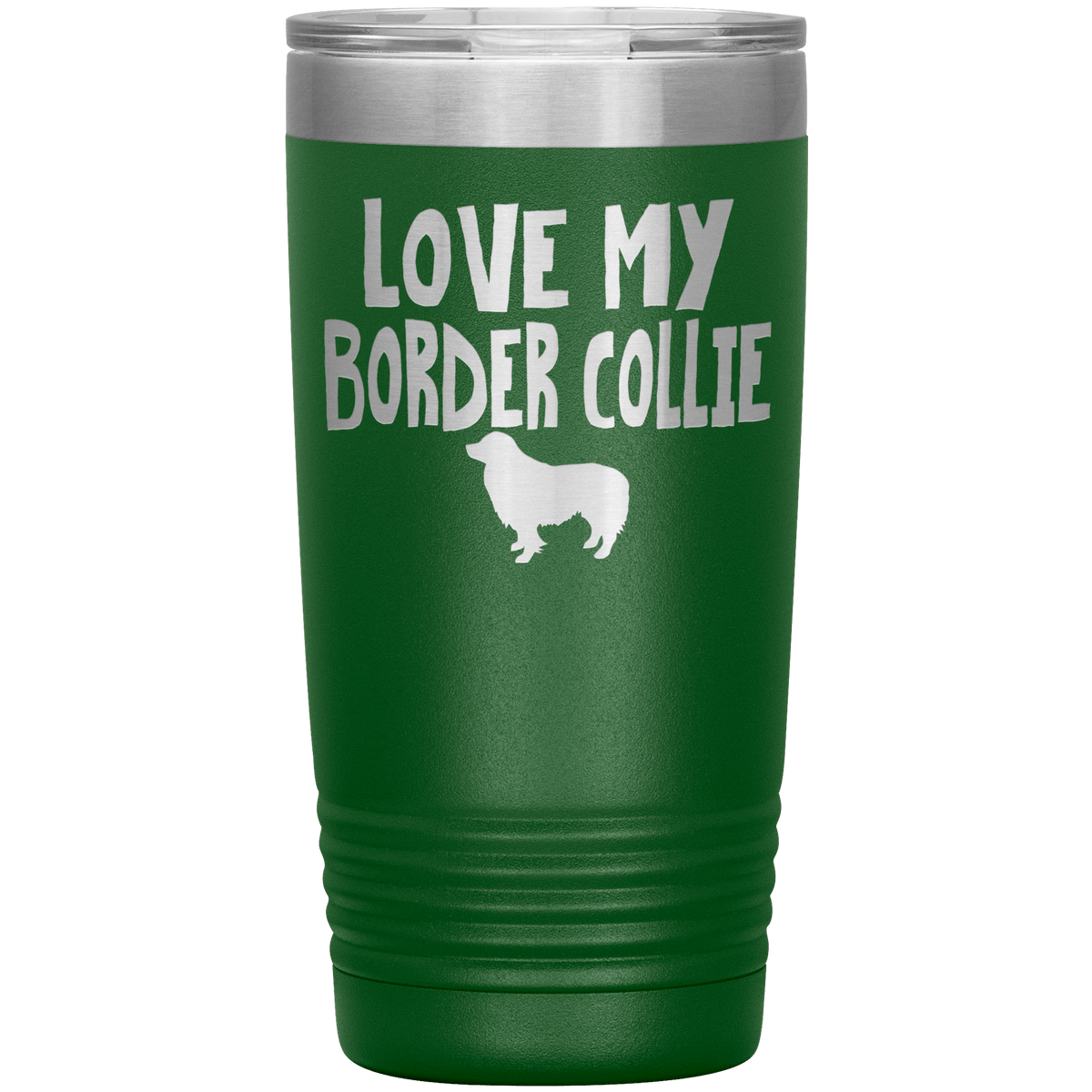 Love My Border Collie 20 Oz Vacuum Tumbler Tumblers Green