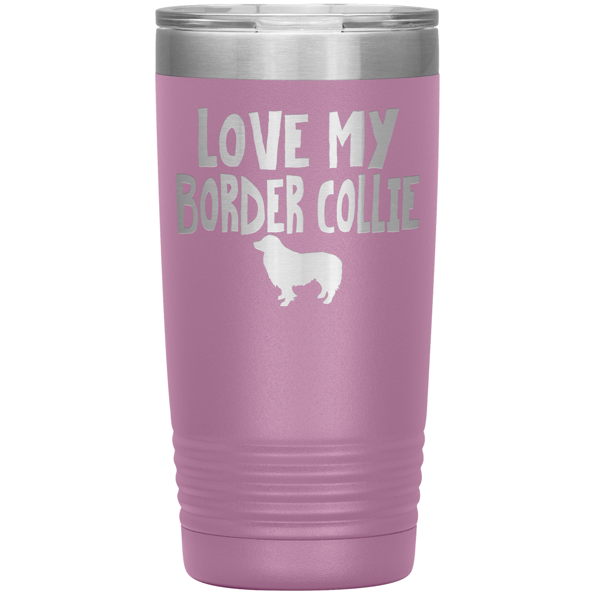 Love My Border Collie 20 Oz Vacuum Tumbler Tumblers Light Purple