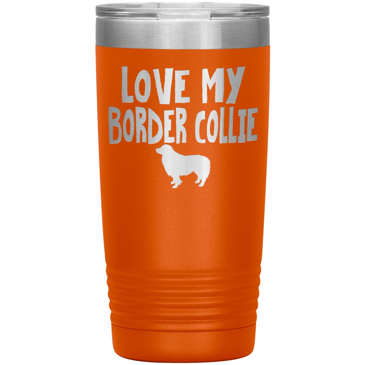 Love My Border Collie 20 Oz Vacuum Tumbler Tumblers Orange