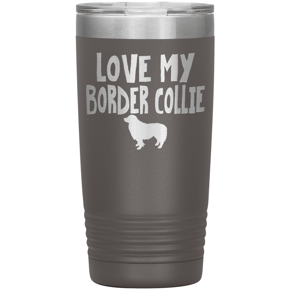 Love My Border Collie 20 Oz Vacuum Tumbler Tumblers Pewter