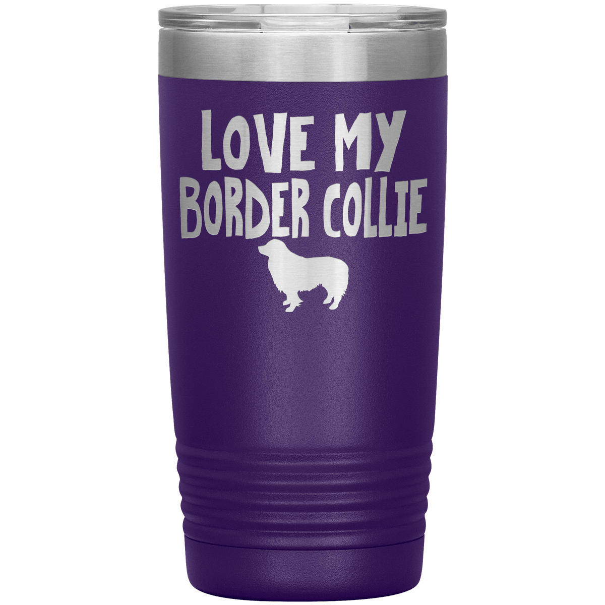 Love My Border Collie 20 Oz Vacuum Tumbler Tumblers Purple
