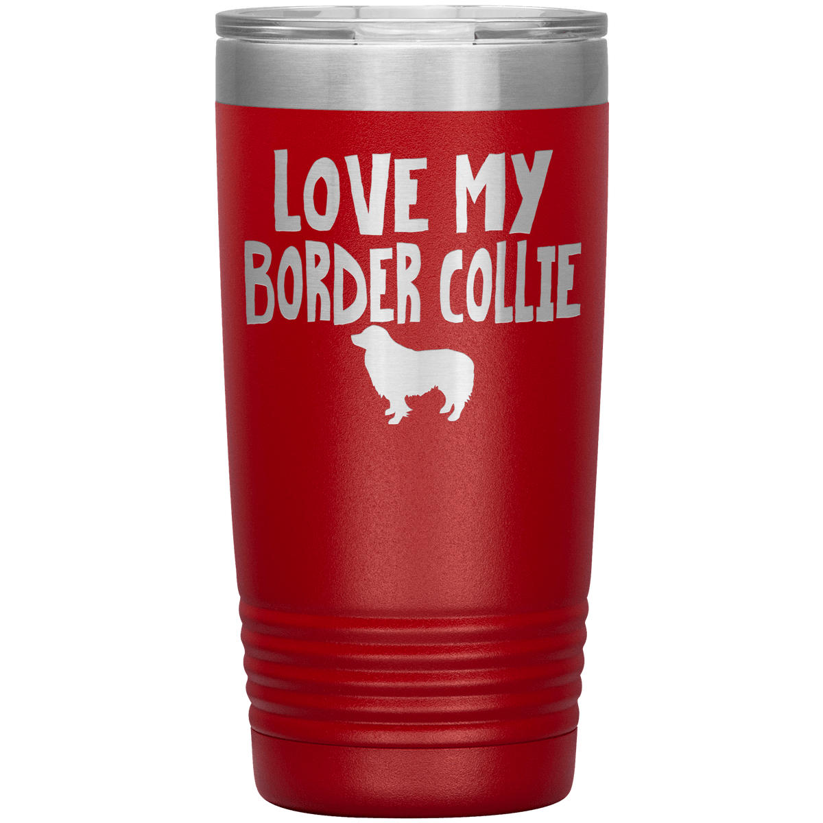 Love My Border Collie 20 Oz Vacuum Tumbler Tumblers Red