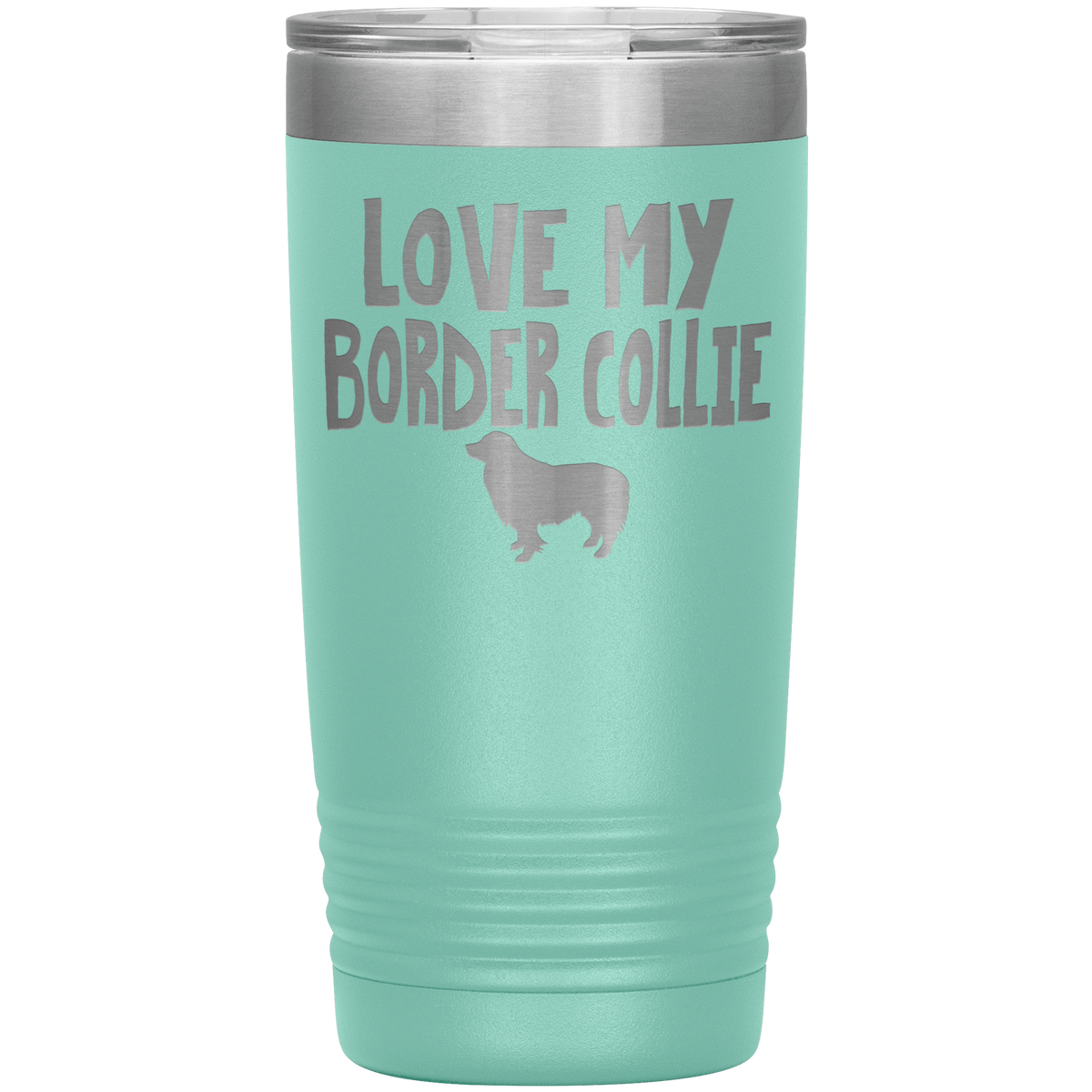 Love My Border Collie 20 Oz Vacuum Tumbler Tumblers Teal