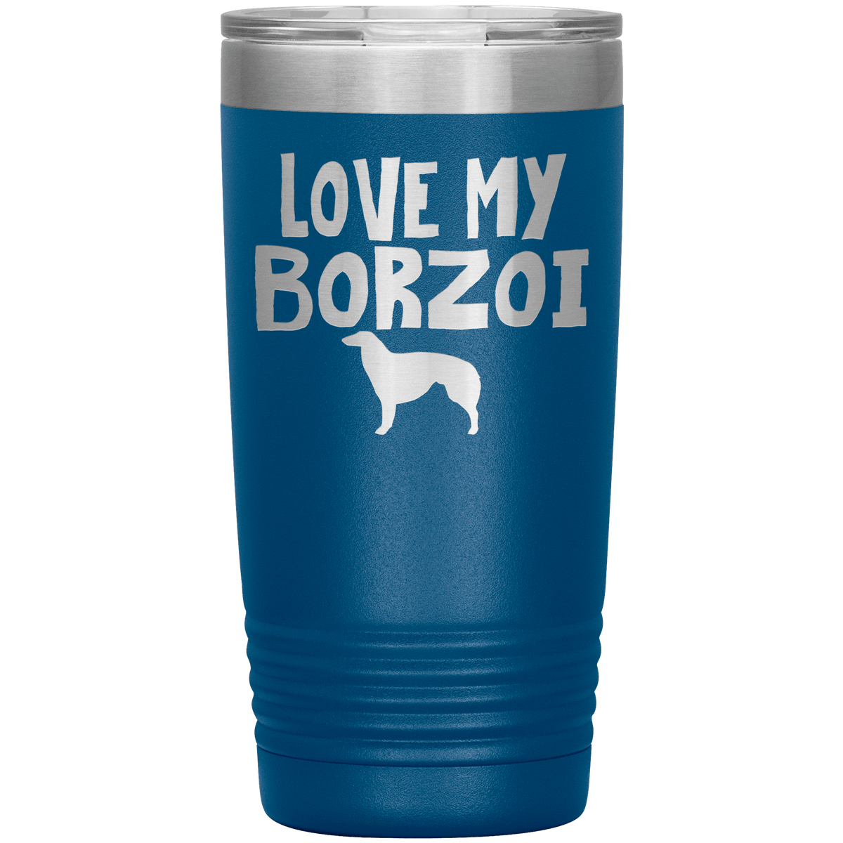 Love My Borzoi 20 Oz Vacuum Tumbler Tumblers Blue