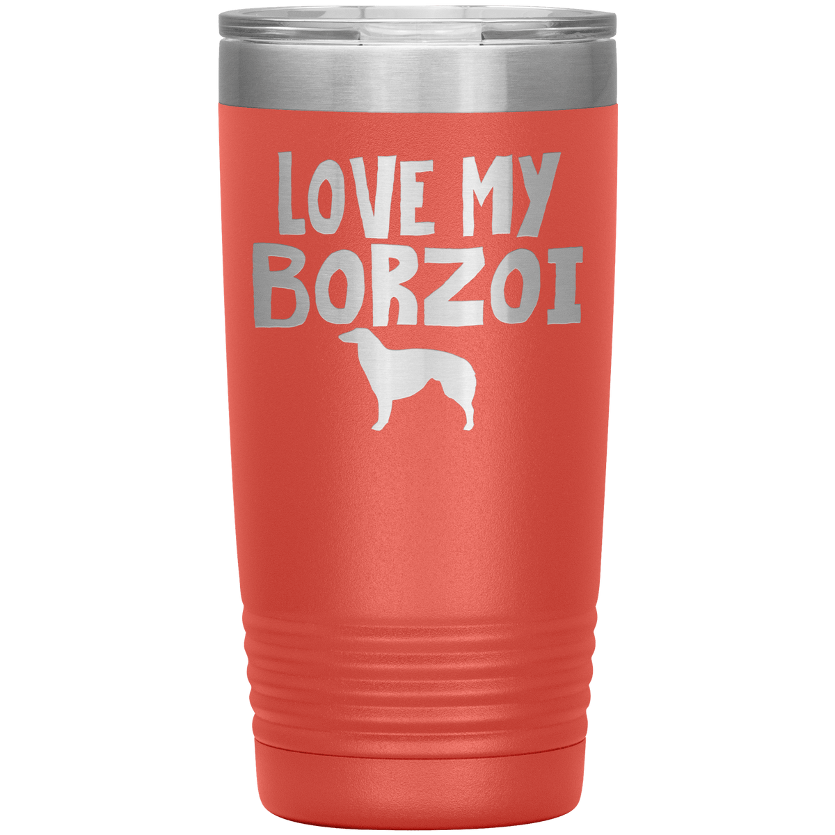 Love My Borzoi 20 Oz Vacuum Tumbler Tumblers Coral
