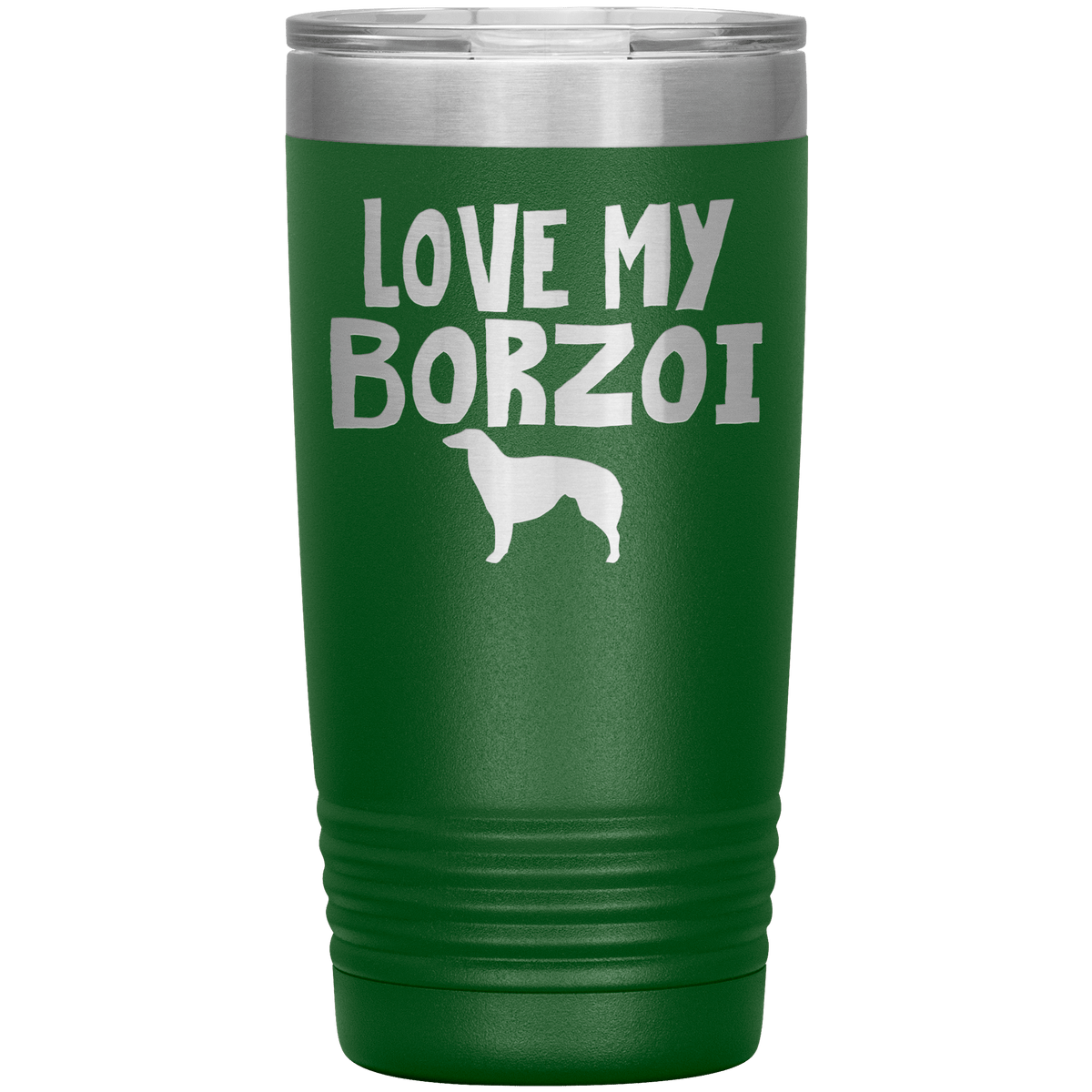 Love My Borzoi 20 Oz Vacuum Tumbler Tumblers Green