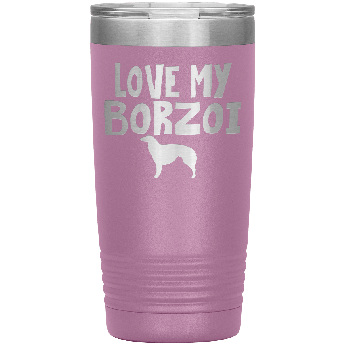 Love My Borzoi 20 Oz Vacuum Tumbler Tumblers Light Purple