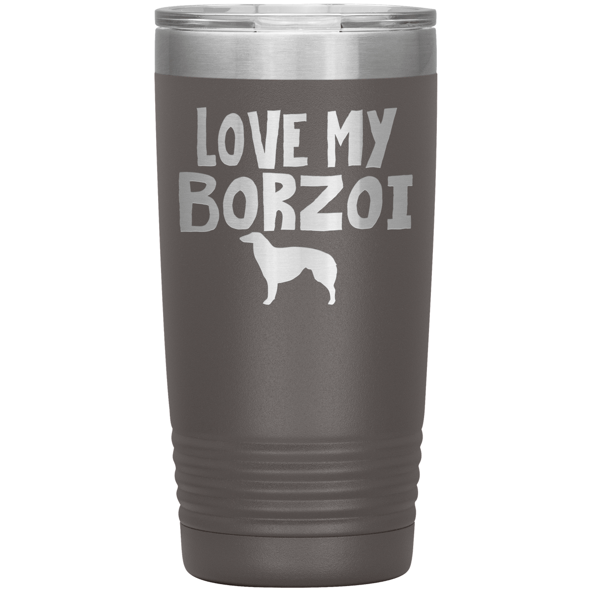 Love My Borzoi 20 Oz Vacuum Tumbler Tumblers Pewter