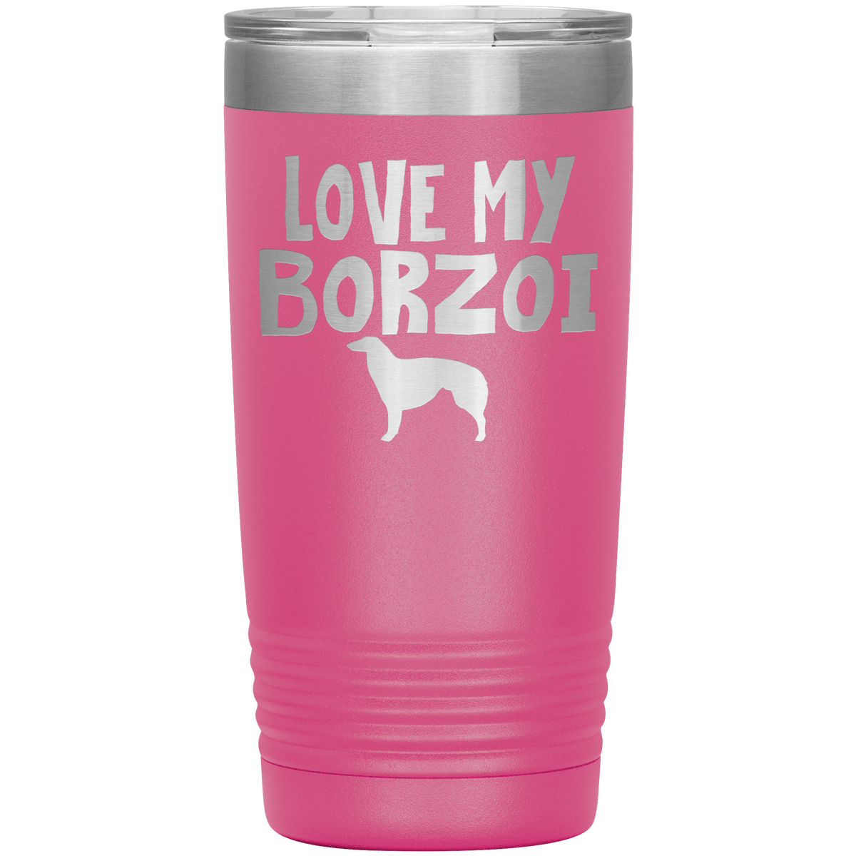 Love My Borzoi 20 Oz Vacuum Tumbler Tumblers Pink