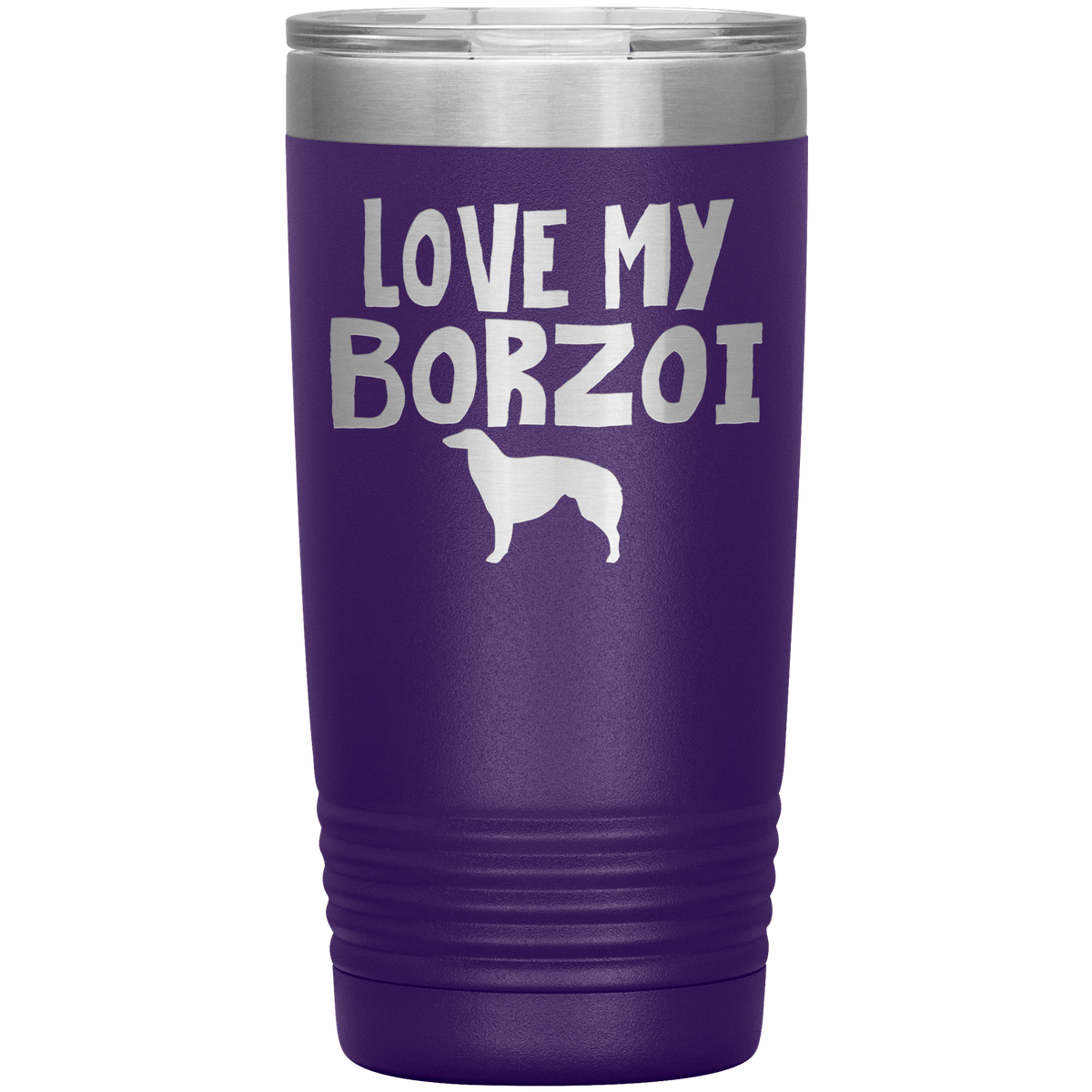 Love My Borzoi 20 Oz Vacuum Tumbler Tumblers Purple