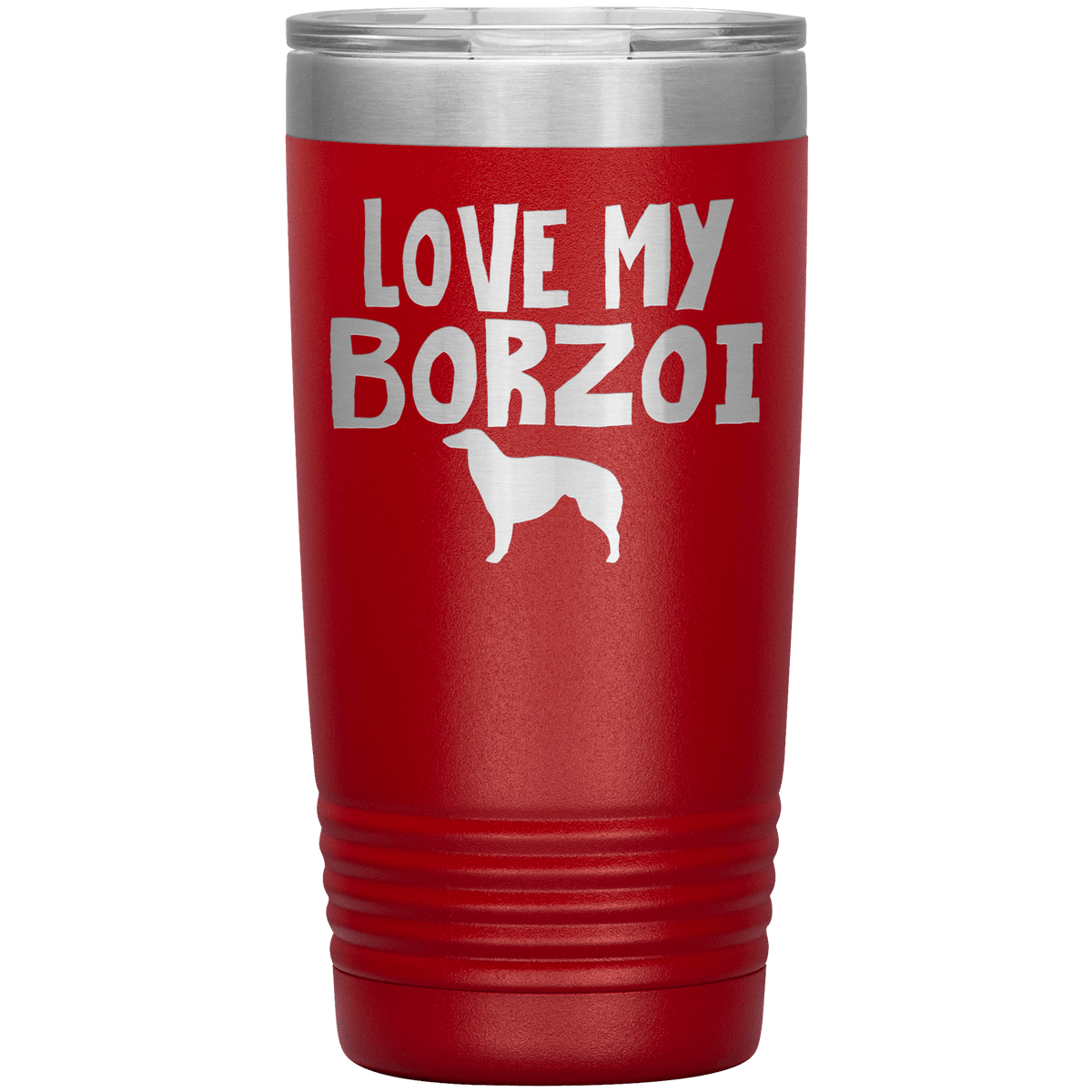 Love My Borzoi 20 Oz Vacuum Tumbler Tumblers Red