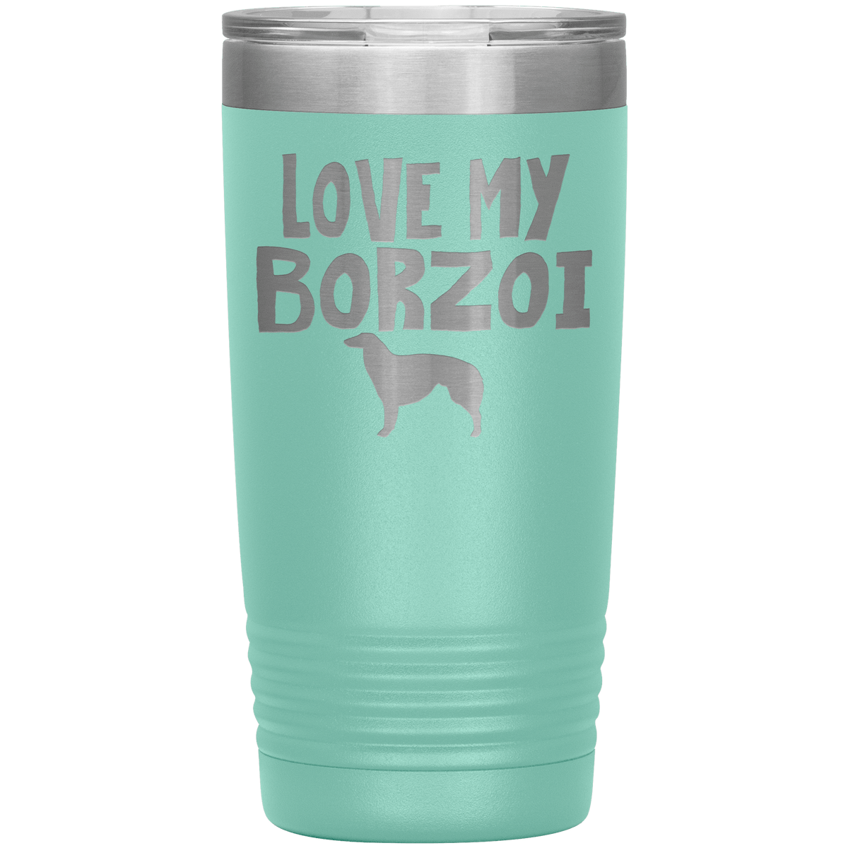 Love My Borzoi 20 Oz Vacuum Tumbler Tumblers Teal