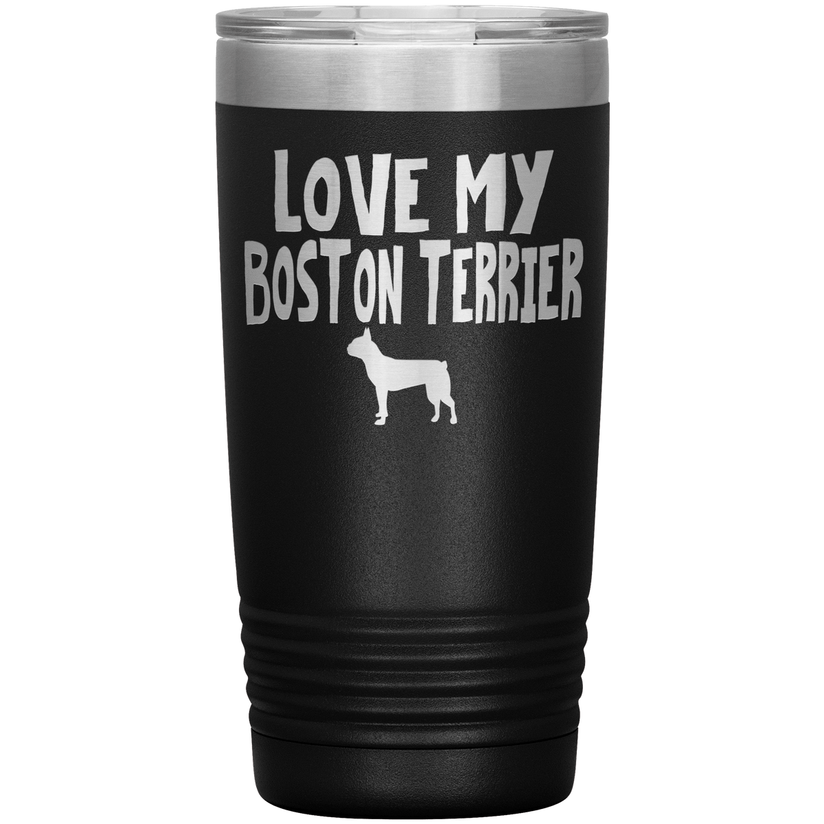 Love My Boston Terrier 20 Oz Vacuum Tumbler Tumblers Black