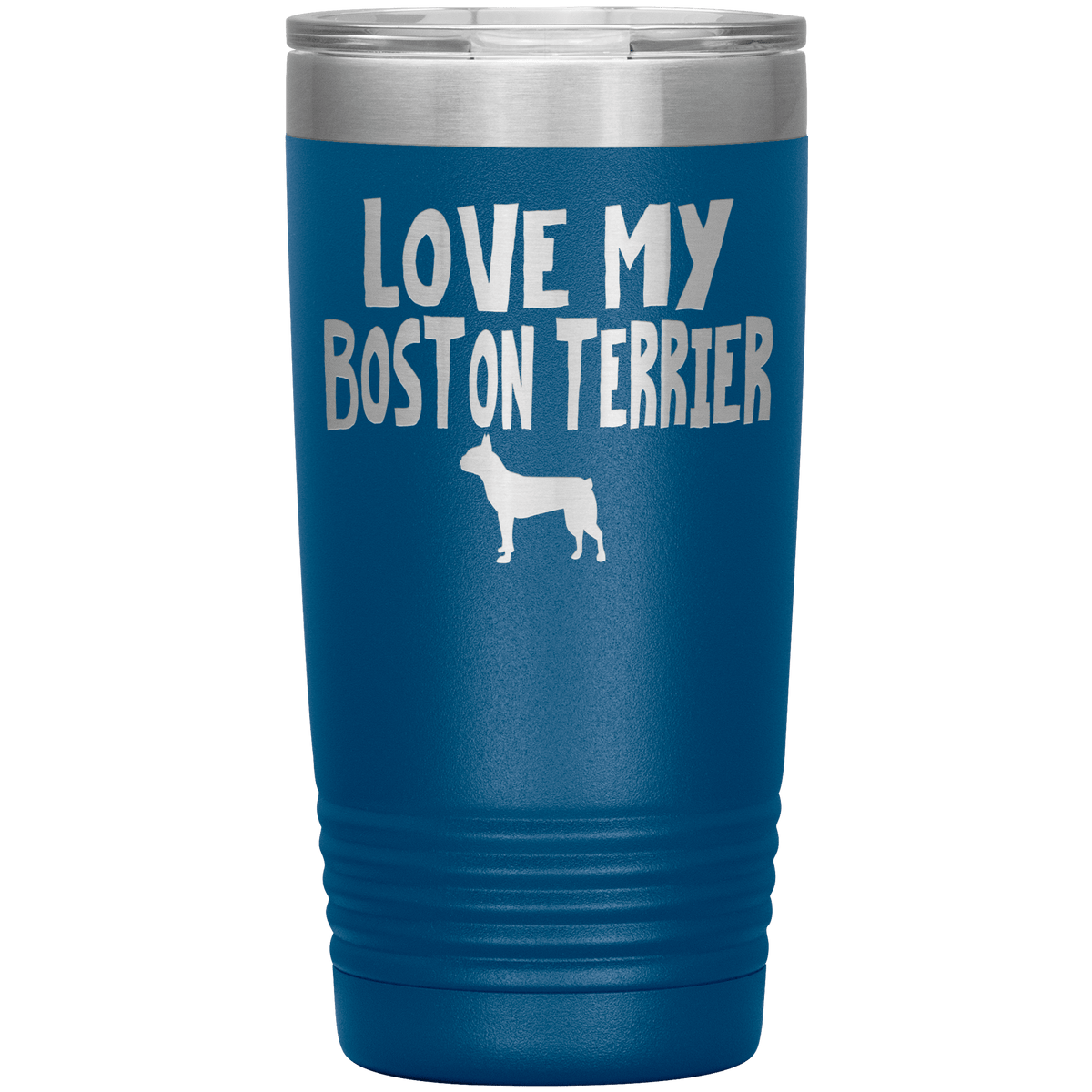 Love My Boston Terrier 20 Oz Vacuum Tumbler Tumblers Blue