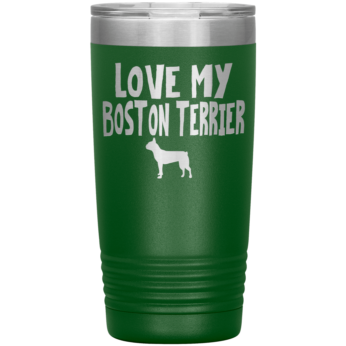 Love My Boston Terrier 20 Oz Vacuum Tumbler Tumblers Green
