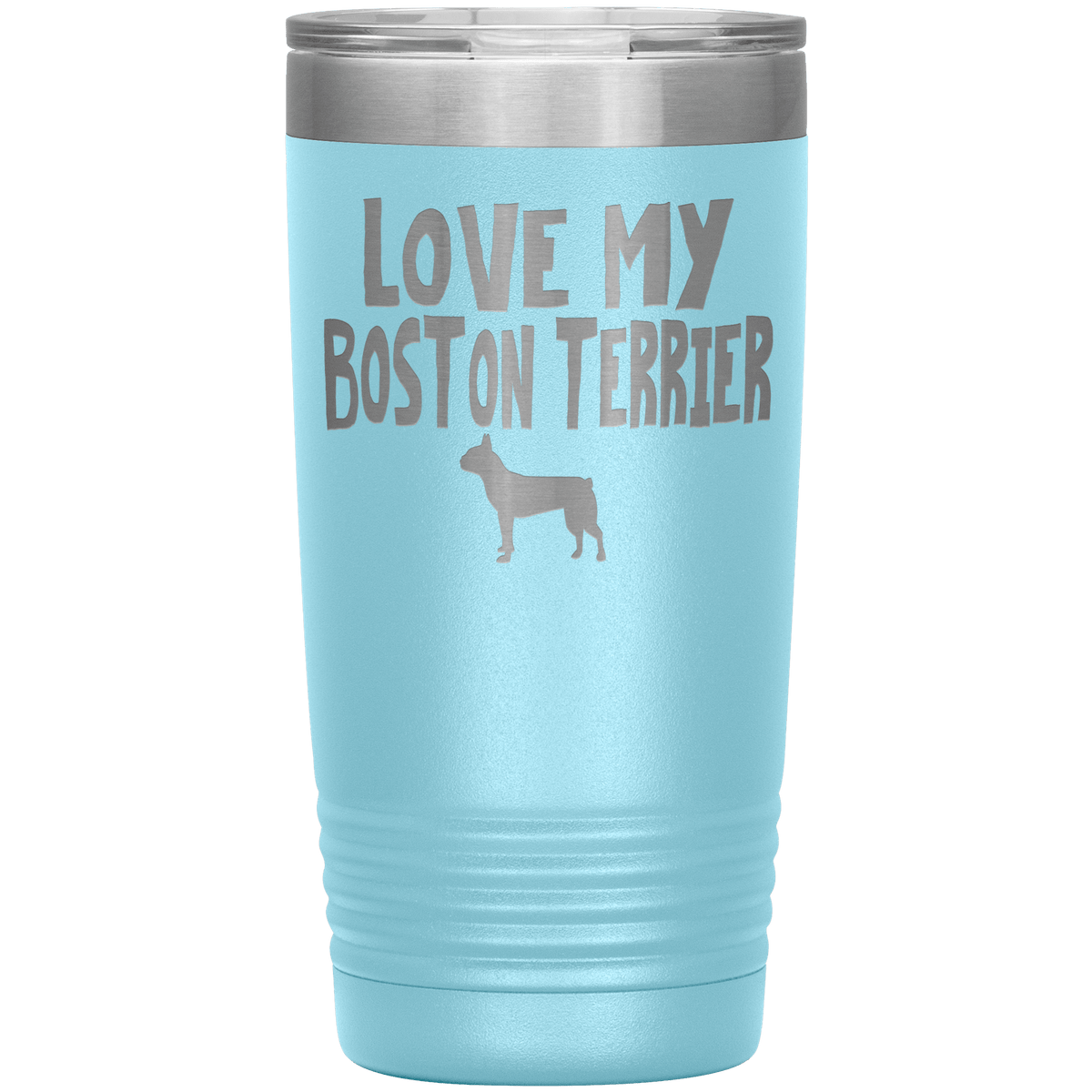 Love My Boston Terrier 20 Oz Vacuum Tumbler Tumblers Light Blue