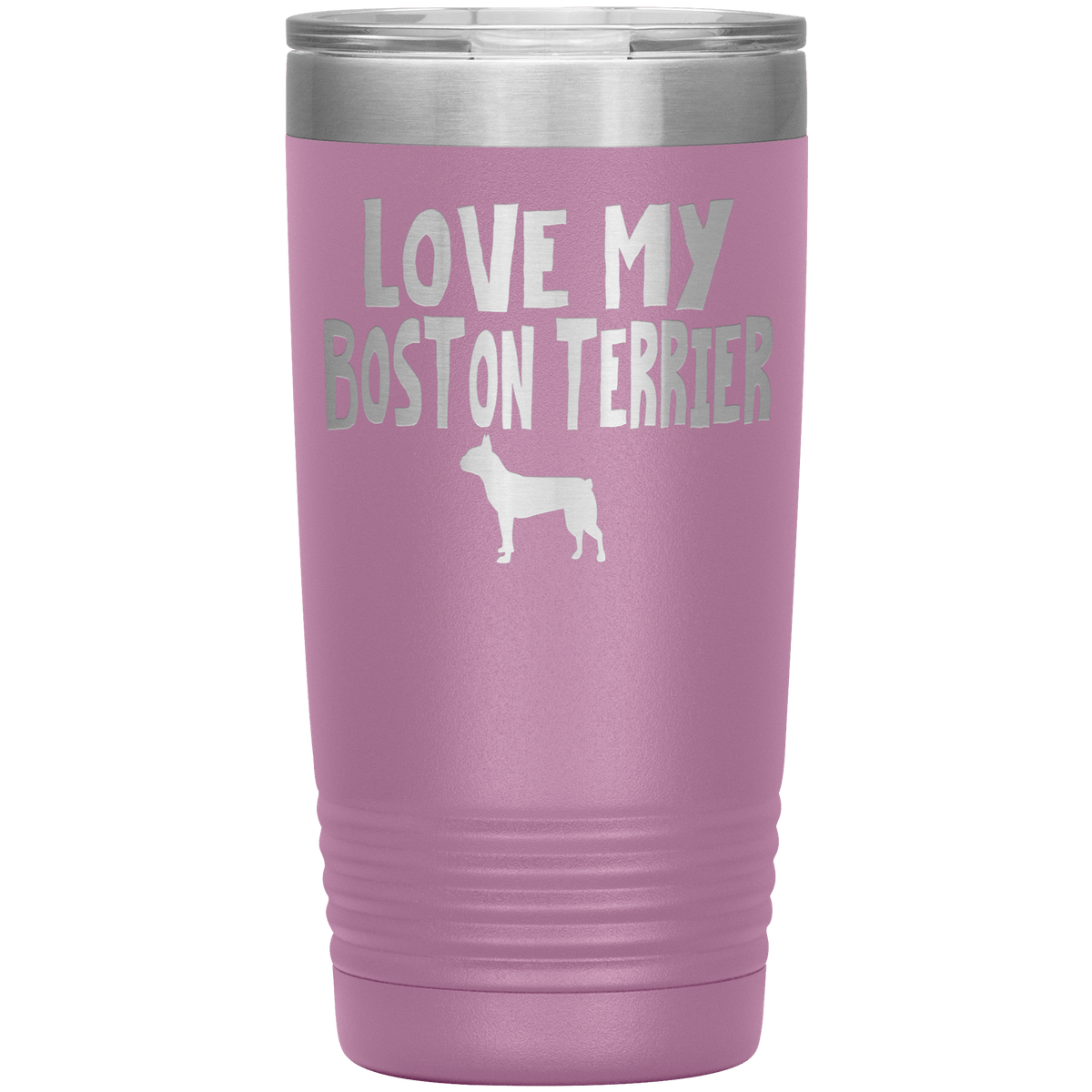 Love My Boston Terrier 20 Oz Vacuum Tumbler Tumblers Light Purple