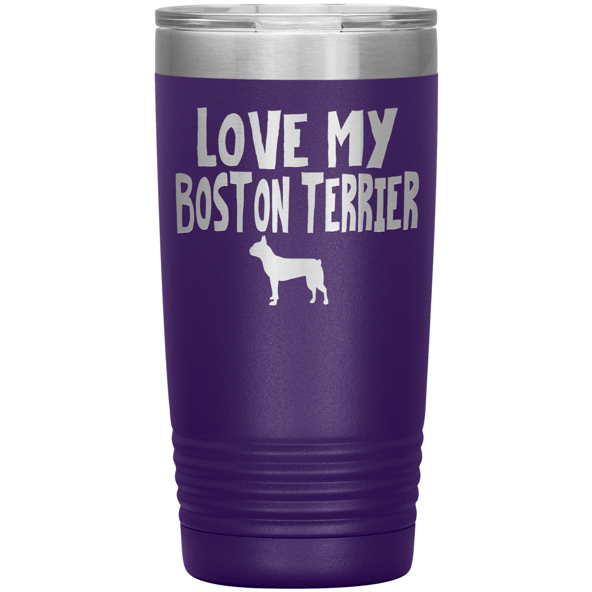 Love My Boston Terrier 20 Oz Vacuum Tumbler Tumblers Purple