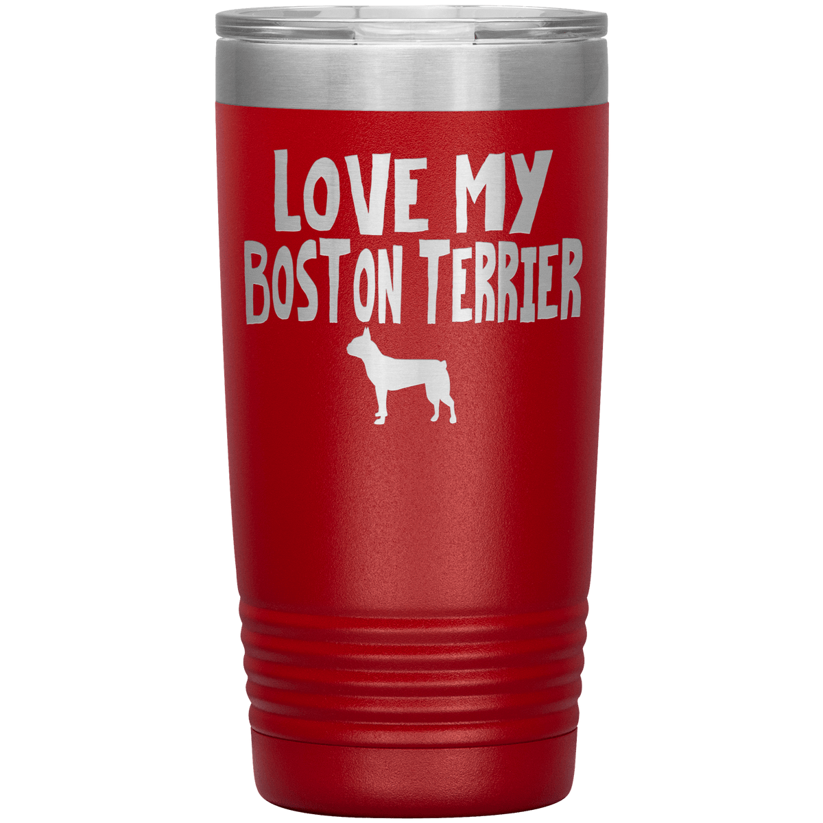 Love My Boston Terrier 20 Oz Vacuum Tumbler Tumblers Red