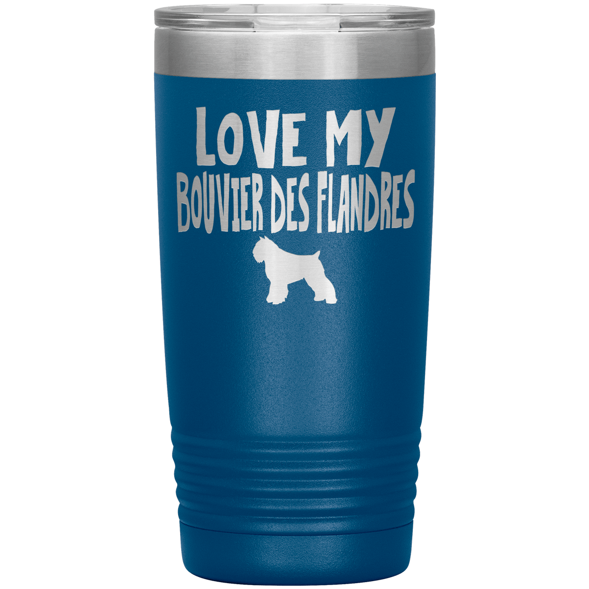 Love My Bouvier des Flandres  20 Oz Vacuum Tumbler Tumblers Blue