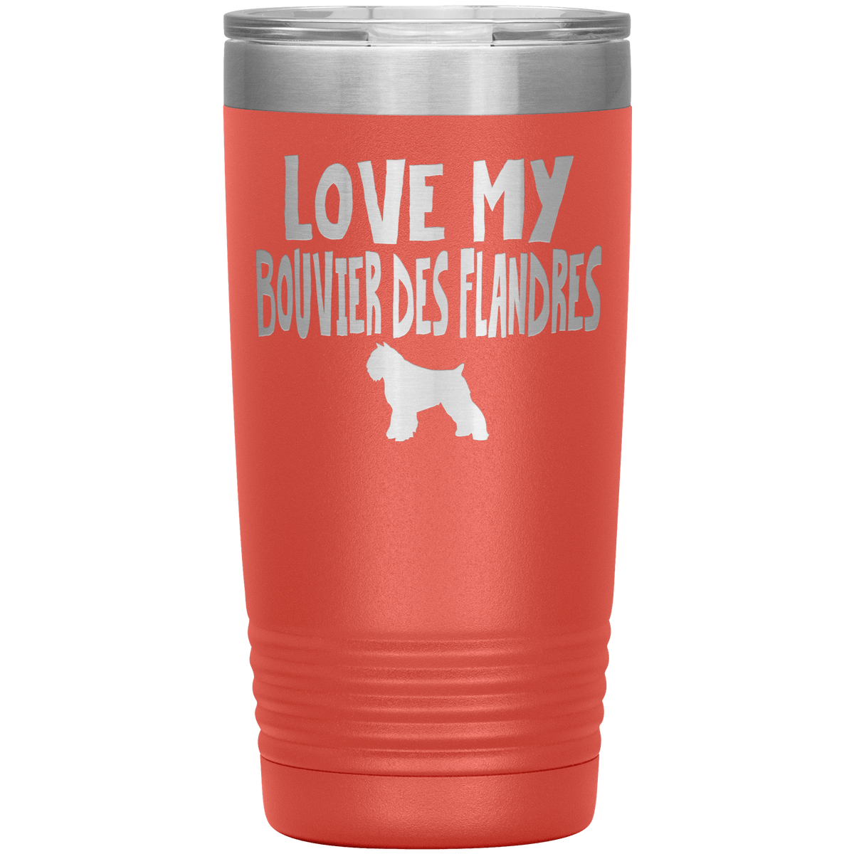 Love My Bouvier des Flandres  20 Oz Vacuum Tumbler Tumblers Coral
