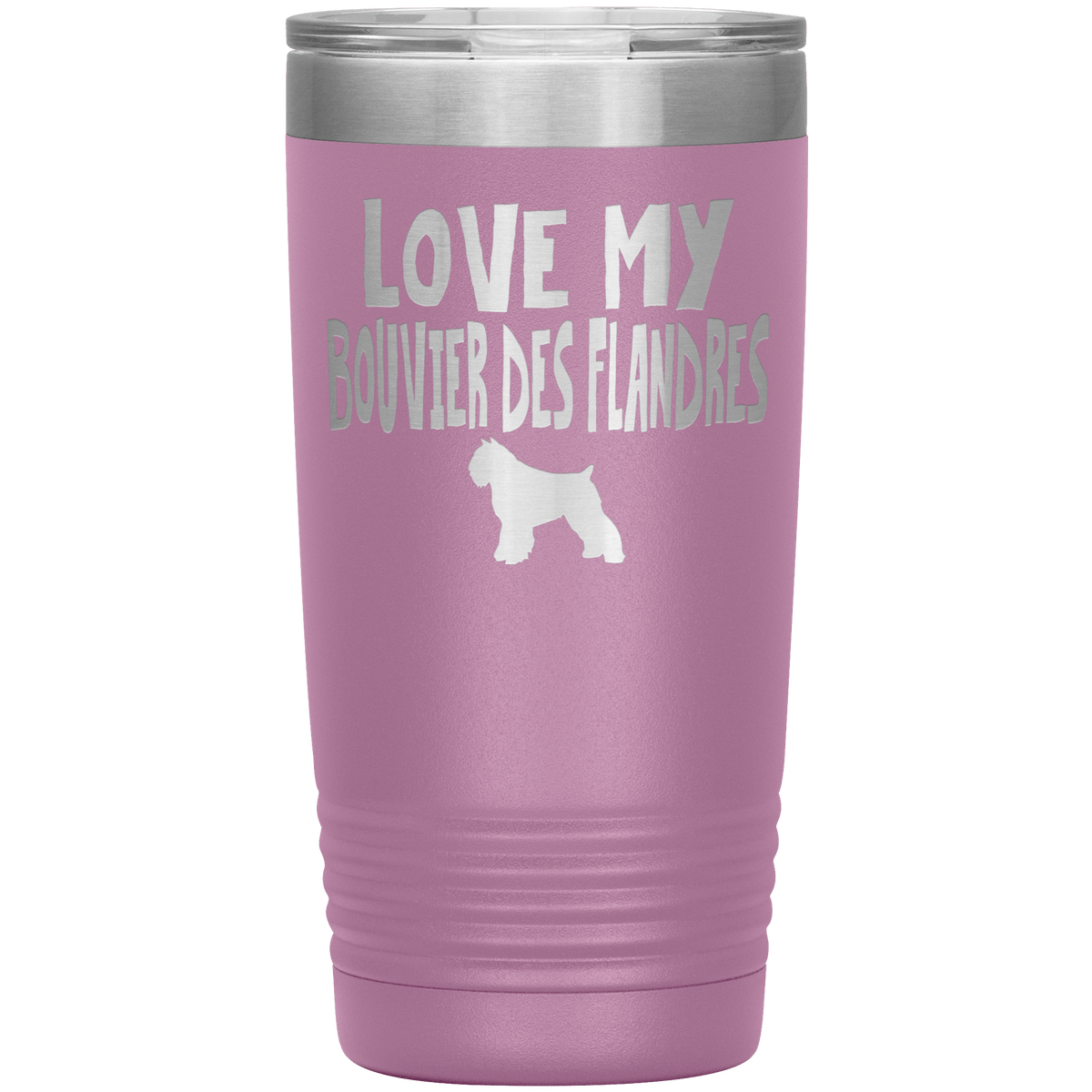 Love My Bouvier des Flandres  20 Oz Vacuum Tumbler Tumblers Light Purple