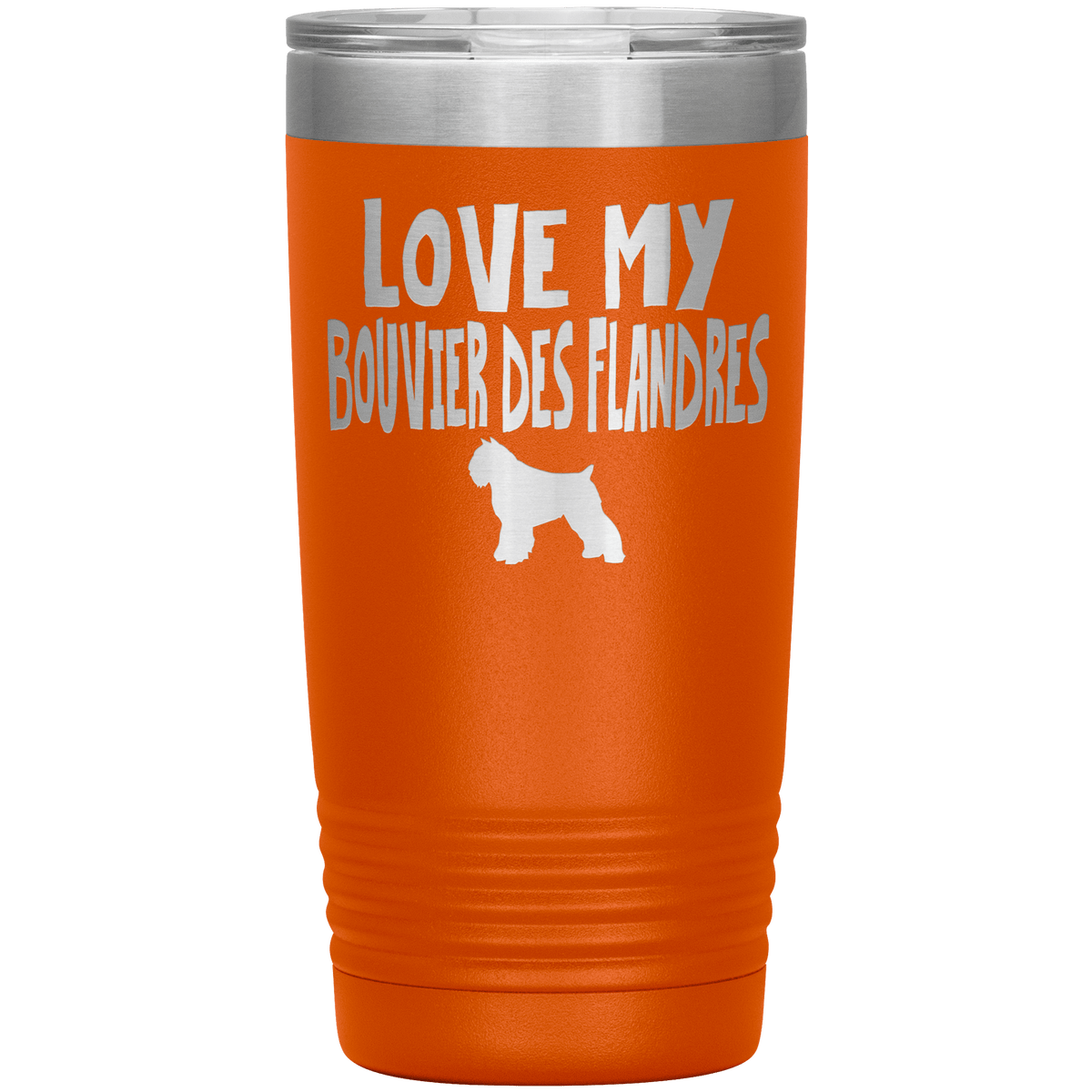 Love My Bouvier des Flandres  20 Oz Vacuum Tumbler Tumblers Orange