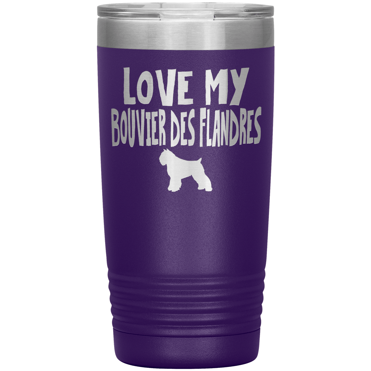 Love My Bouvier des Flandres  20 Oz Vacuum Tumbler Tumblers Purple