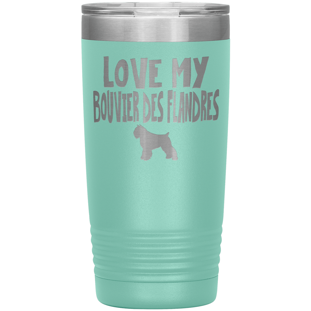 Love My Bouvier des Flandres  20 Oz Vacuum Tumbler Tumblers Teal