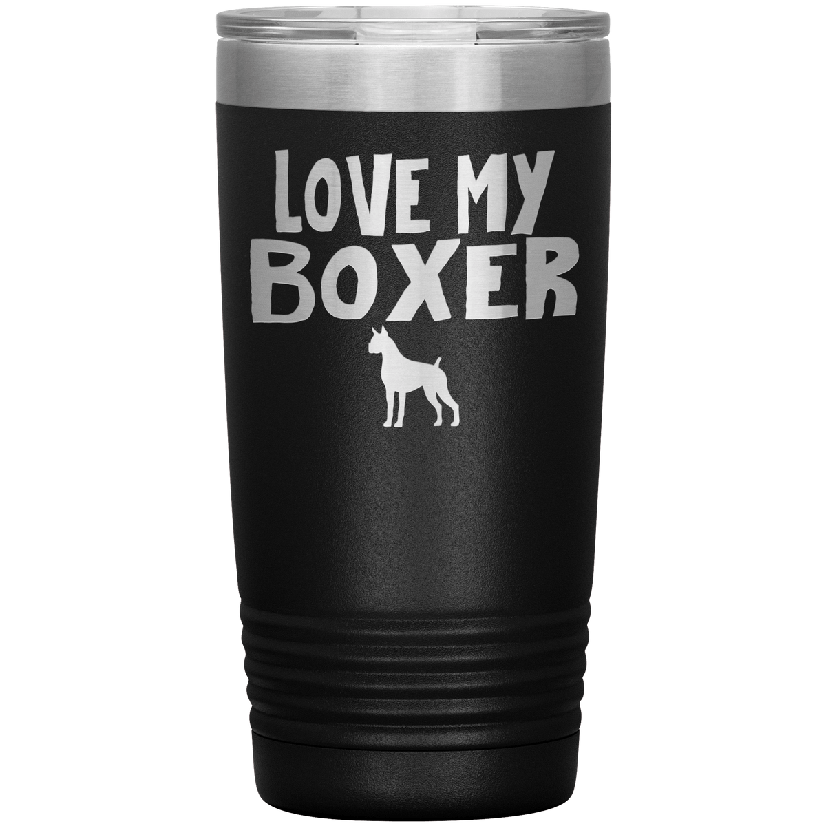 Love My Boxer 20 Oz Vacuum Tumbler Tumblers Black