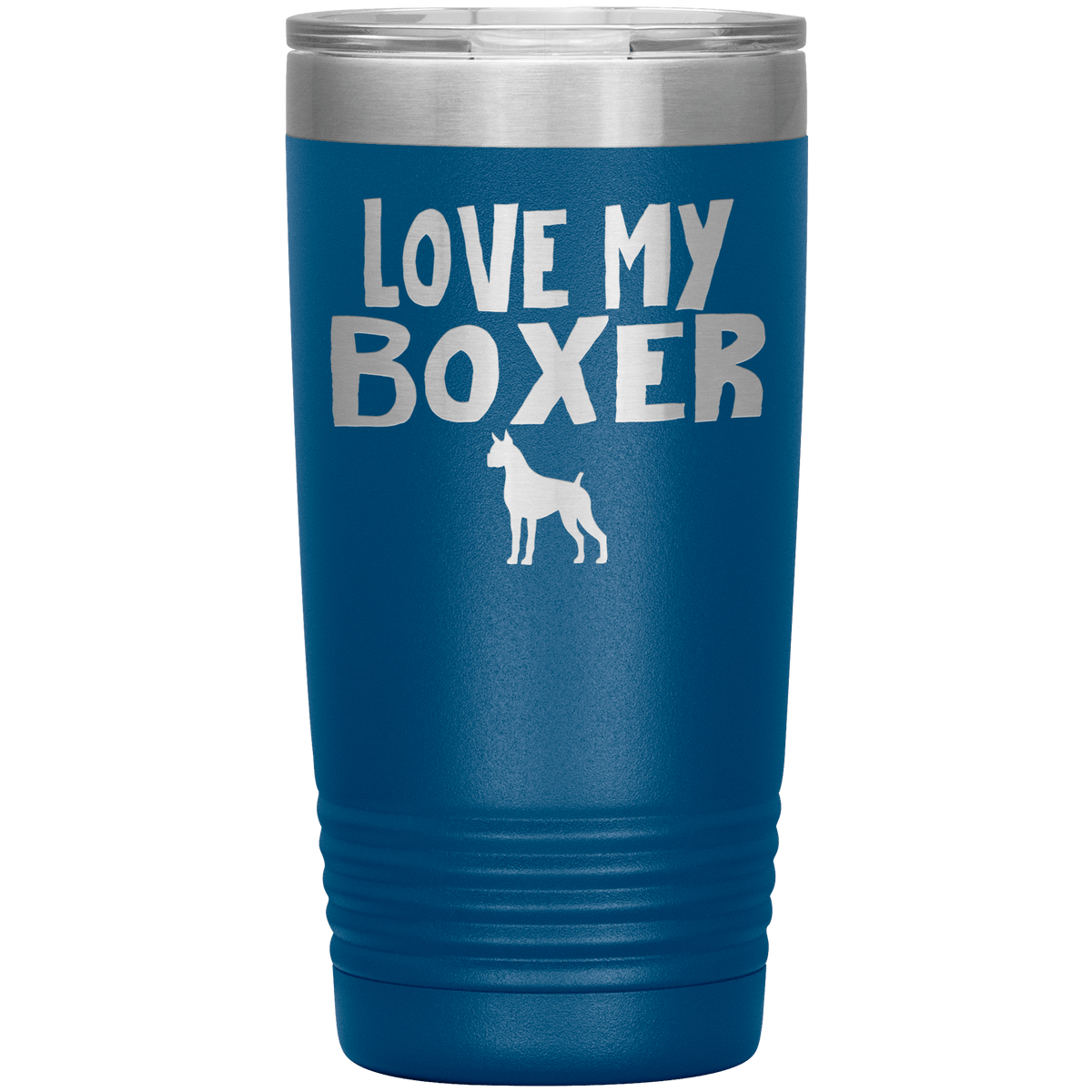 Love My Boxer 20 Oz Vacuum Tumbler Tumblers Blue