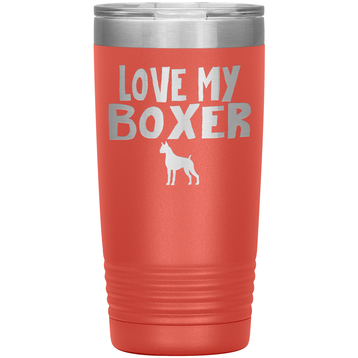 Love My Boxer 20 Oz Vacuum Tumbler Tumblers Coral