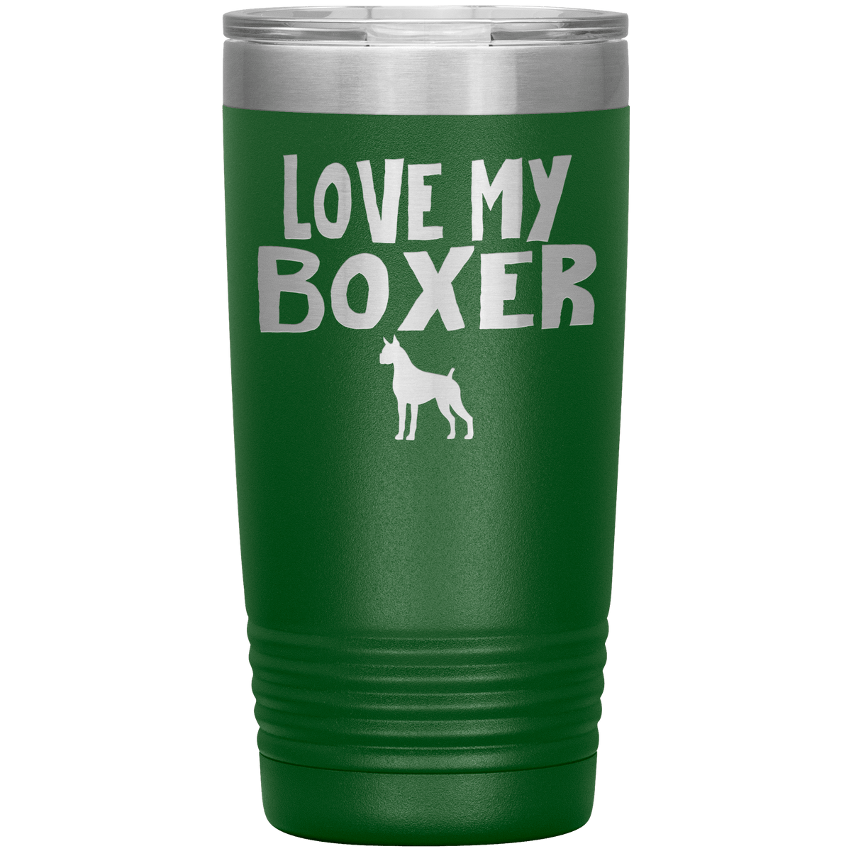 Love My Boxer 20 Oz Vacuum Tumbler Tumblers Green
