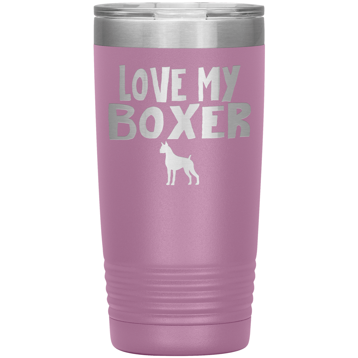 Love My Boxer 20 Oz Vacuum Tumbler Tumblers Light Purple