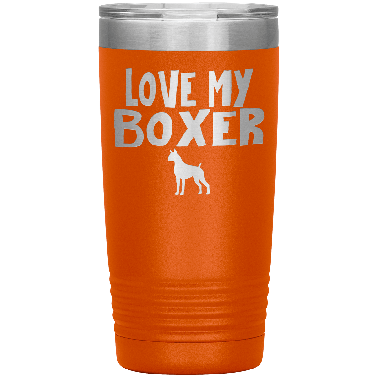 Love My Boxer 20 Oz Vacuum Tumbler Tumblers Orange