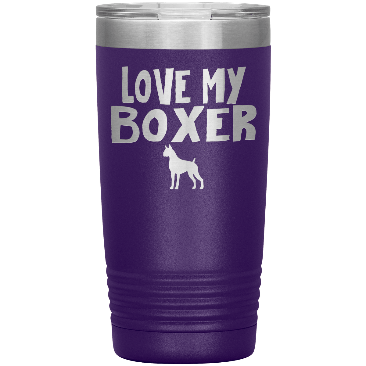 Love My Boxer 20 Oz Vacuum Tumbler Tumblers Purple