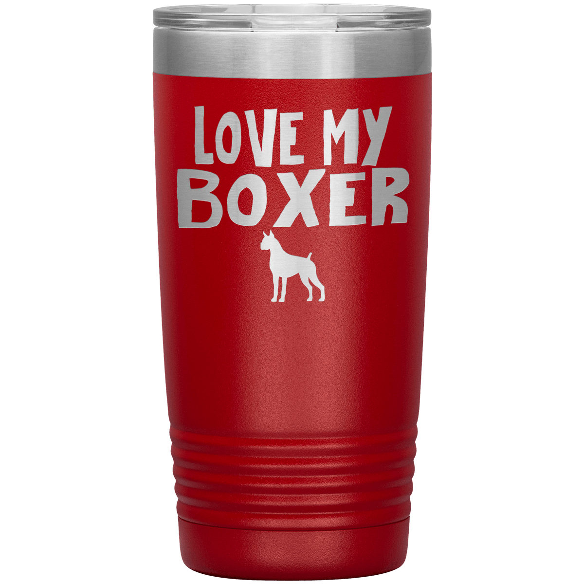 Love My Boxer 20 Oz Vacuum Tumbler Tumblers Red