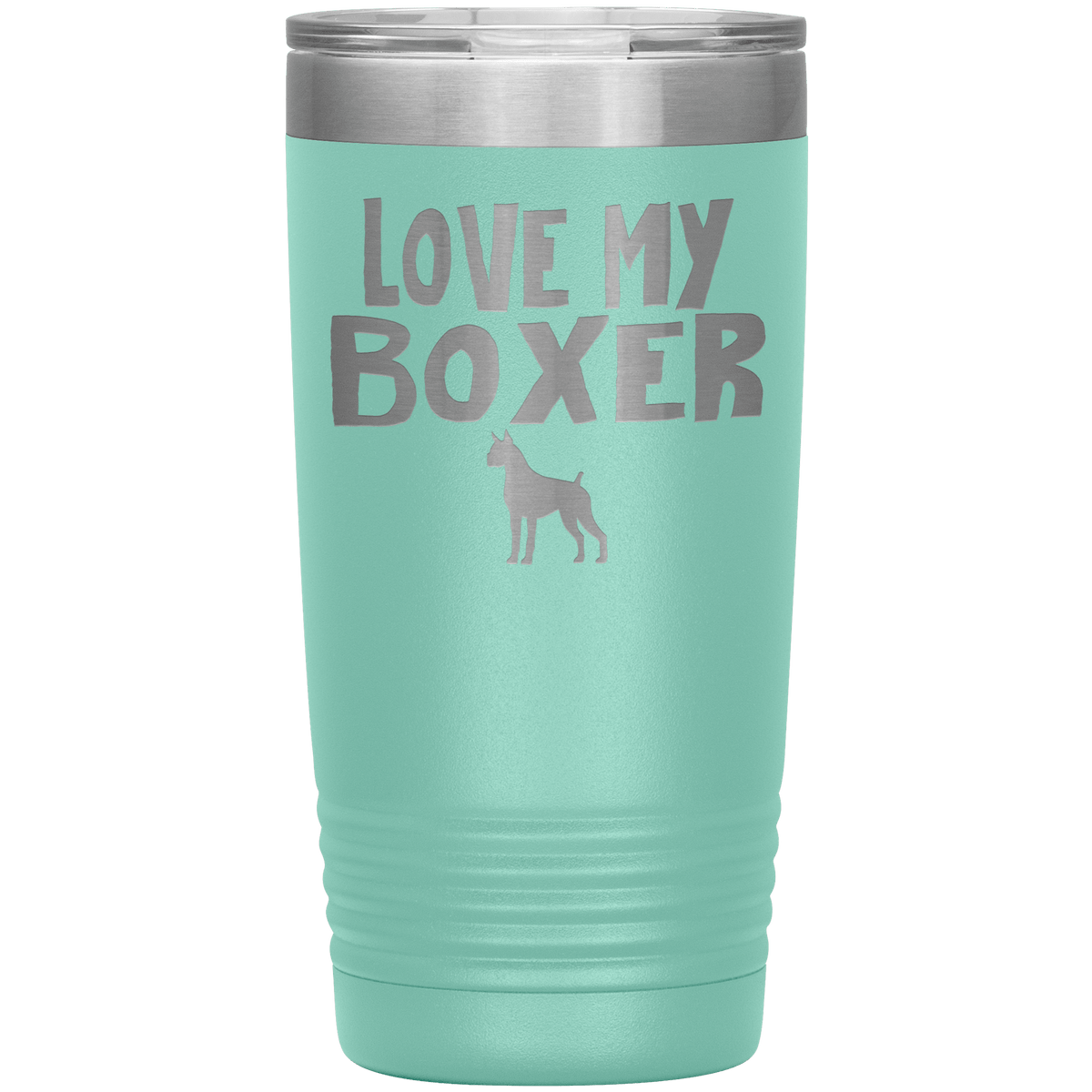 Love My Boxer 20 Oz Vacuum Tumbler Tumblers Teal