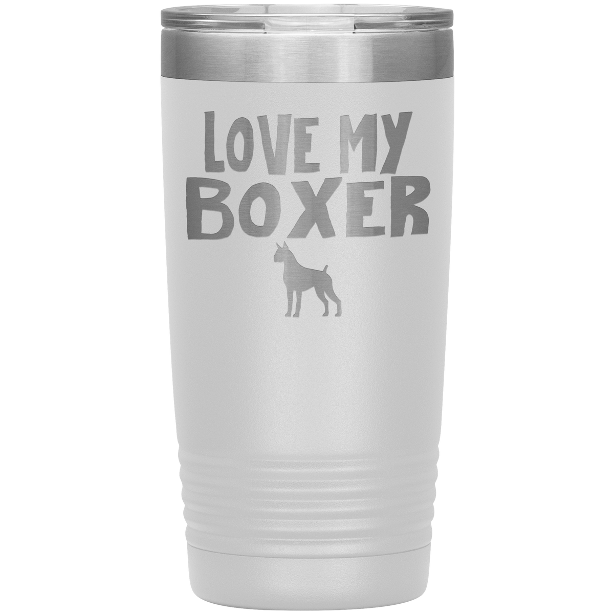 Love My Boxer 20 Oz Vacuum Tumbler Tumblers White