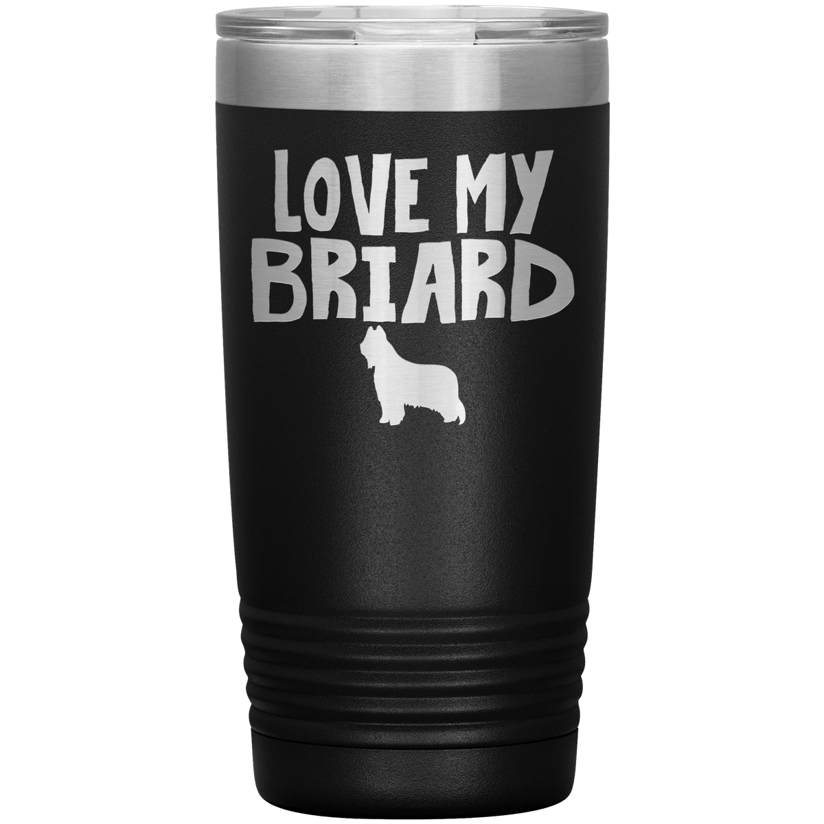 Love My Briard 20 Oz Vacuum Tumbler Tumblers Black