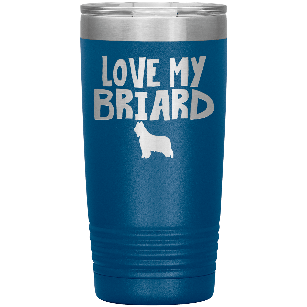 Love My Briard 20 Oz Vacuum Tumbler Tumblers Blue