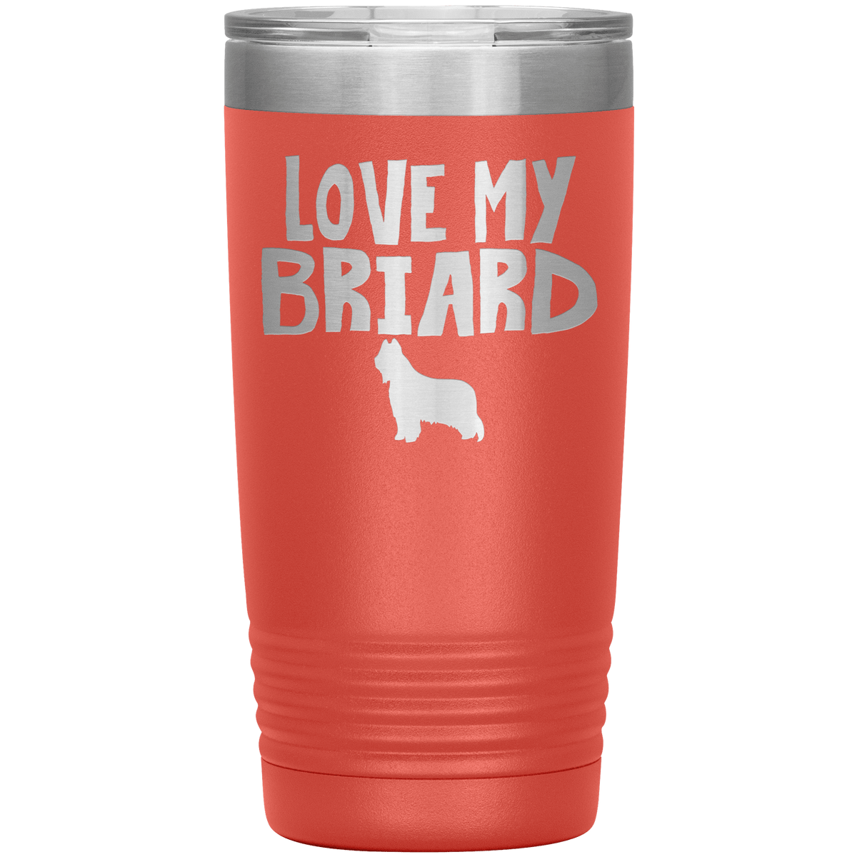 Love My Briard 20 Oz Vacuum Tumbler Tumblers Coral