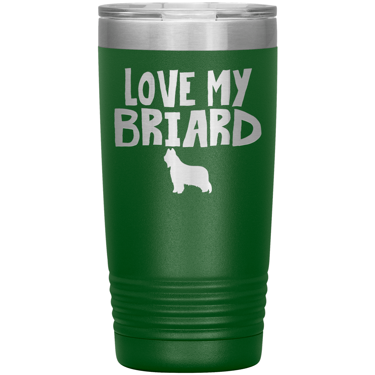 Love My Briard 20 Oz Vacuum Tumbler Tumblers Green