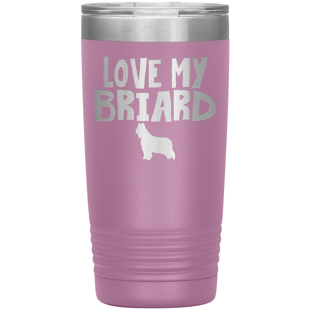 Love My Briard 20 Oz Vacuum Tumbler Tumblers Light Purple
