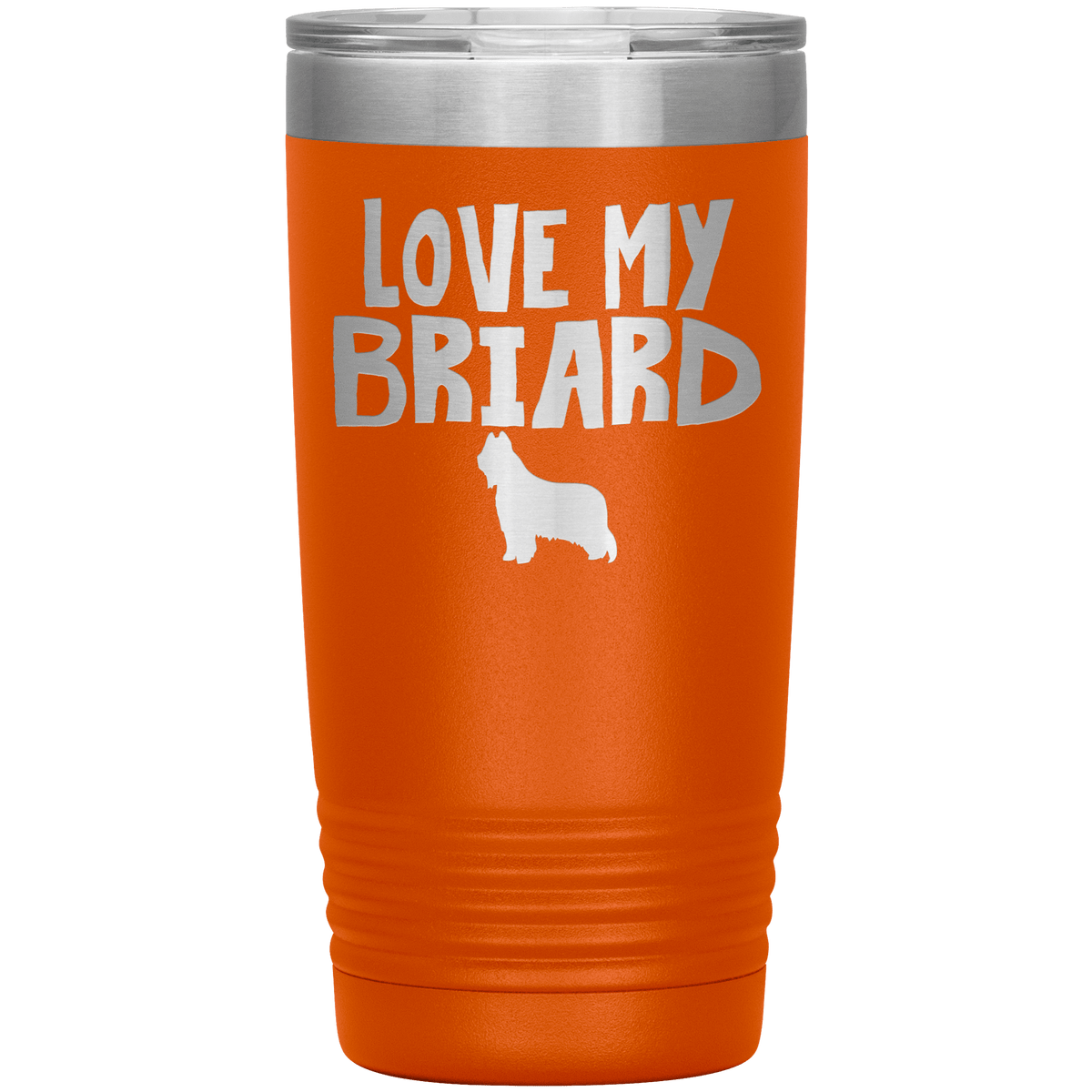 Love My Briard 20 Oz Vacuum Tumbler Tumblers Orange