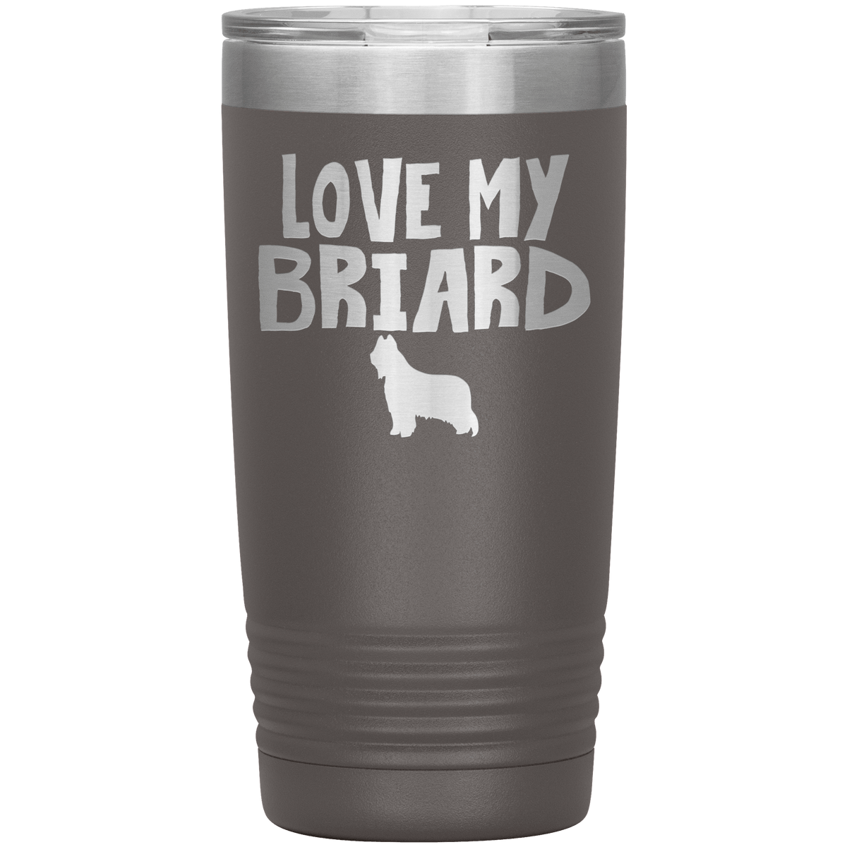 Love My Briard 20 Oz Vacuum Tumbler Tumblers Pewter